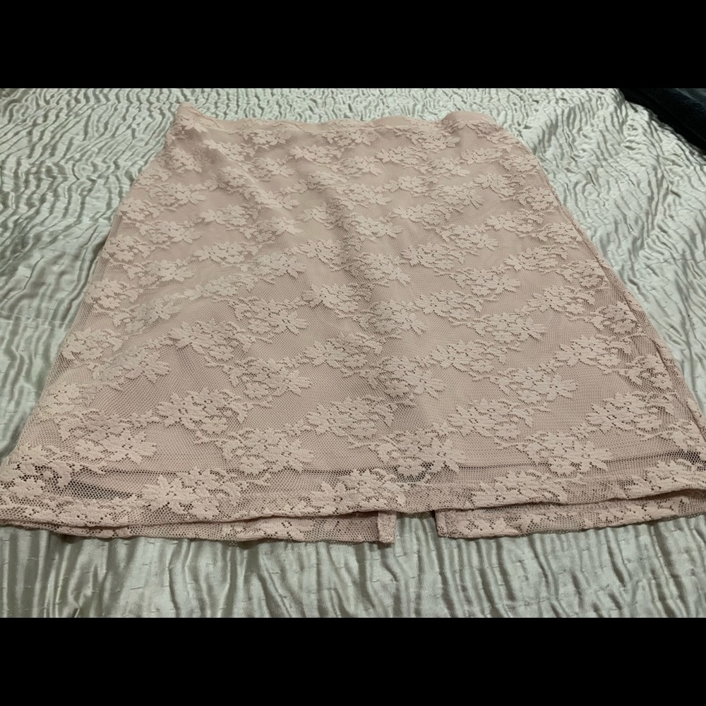 Blush, lace skirt